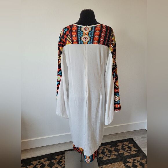 Aztec Tribal Dress Ceremonial Colorful Southwestern Bohemian Retro 70s XXL - Picture 5 of 15